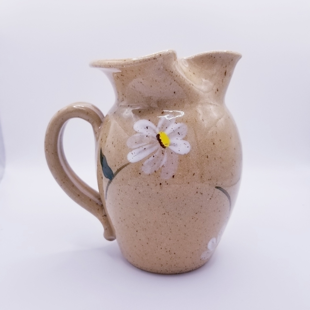 Three Rivers Pottery Floral Daisy Stoneware Pitcher - Picture 8 of 9